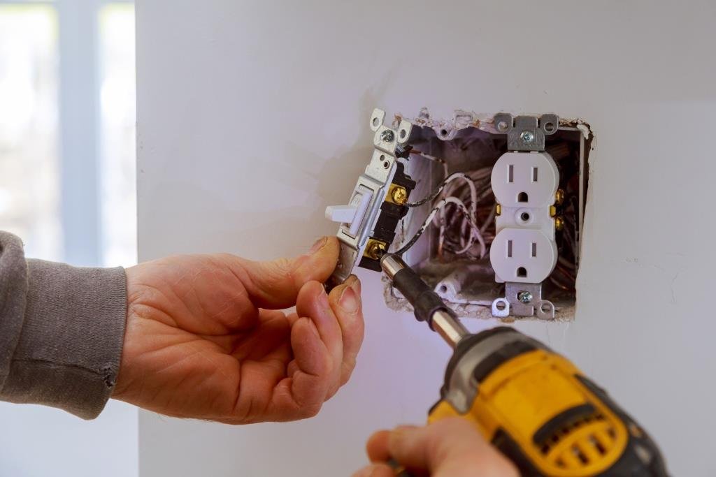 Electrician making a repair