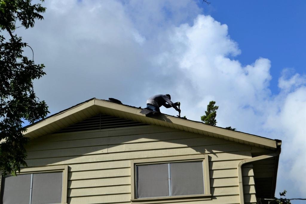 Roof repairs on house